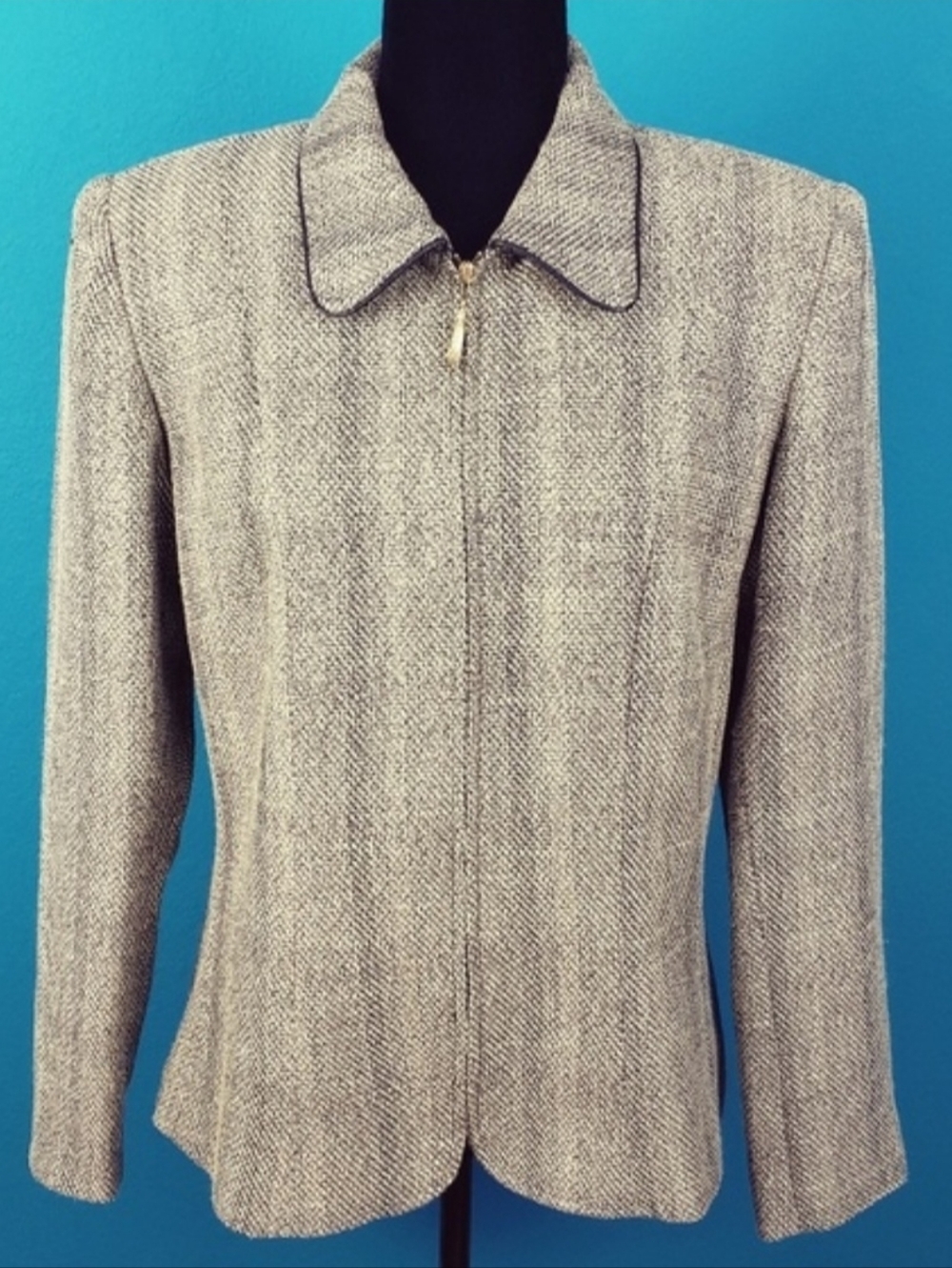 🟤🍂 INDIVIDUALS by FRAMEWORK Tweed Blazer / Jacket w/ Leather Accents